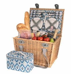 Avanti 4-Person Picnic Basket With Straps - Ikat Pattern -Bundyoutdoors Shop 60368 2
