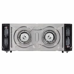 Gasmate Travelmate II Twin Stove With Hotplate - Black -Bundyoutdoors Shop CS6035 1