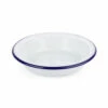 Falcon Enamel 14cm Pie Dish - White With Blue Rim 1 Falcon Enamel 14cm Pie Dish - White With Blue Rim -Bundyoutdoors Shop FE2883W