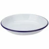 Falcon Enamel 20cm Pasta Plate - White With Blue Rim -Bundyoutdoors Shop FE2884W